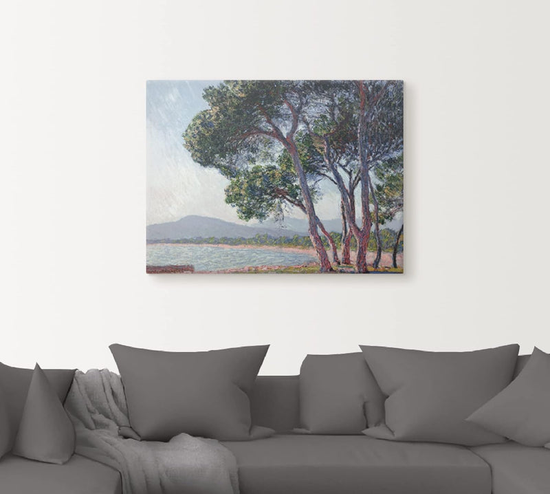 ARTland Leinwandbilder Wandbild Bild auf Leinwand 80x60 cm Wanddeko Landschaften Bäume See Der Stran