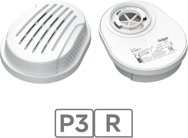 Dräger X-plore 3300 Halbmasken-Set inkl. Pure P3 R Partikelfilter mit Schutzbrille X-pect 8320 | Für