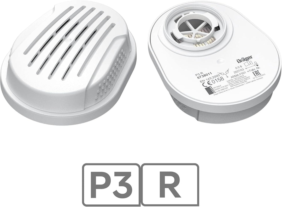 Dräger X-plore 3300 Halbmasken-Set mit P3 R Partikelfilter & Schutzbrille X-pect 8320, Für Handwerke