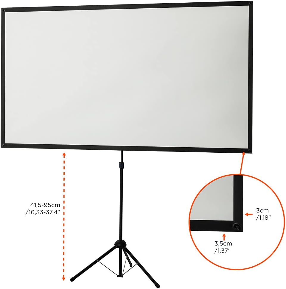 celexon tragbare, leichte und Mobile Beamer-Stativ- Leinwand mit höhenverstellbarerer Teleskopstange
