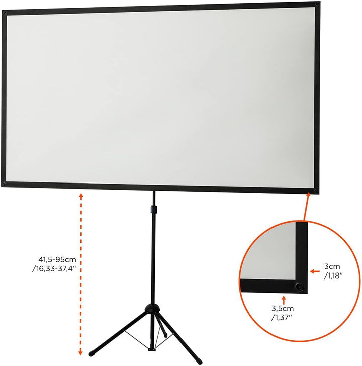 celexon tragbare, leichte und Mobile Beamer-Stativ- Leinwand mit höhenverstellbarerer Teleskopstange