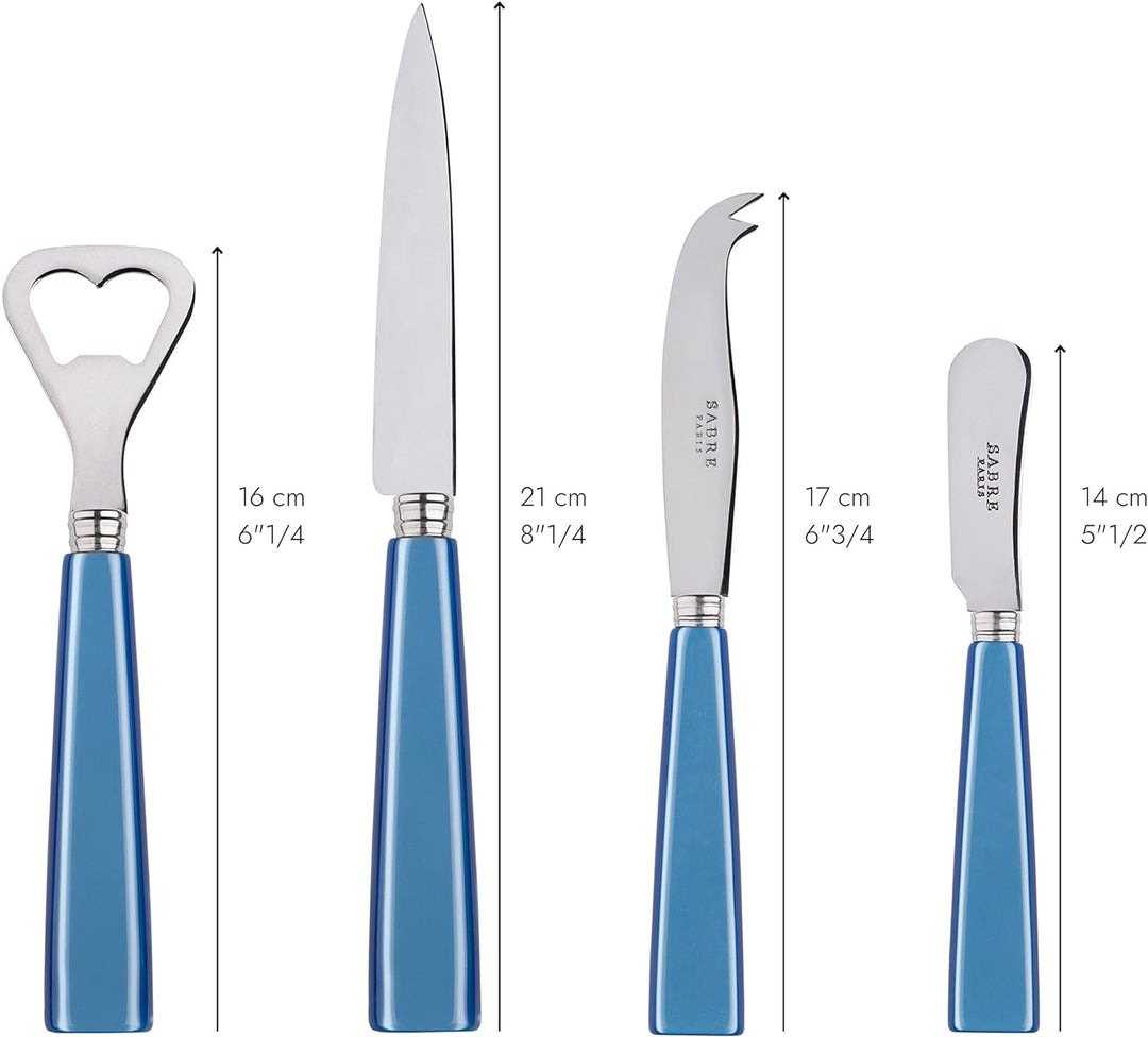 SABRE PARIS - Apero-Set, 4-teilig - Icon - Flaschenöffner, Spickmesser, kleines Käse- & Buttermesser