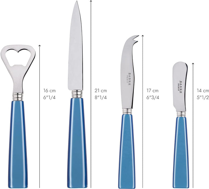 SABRE PARIS - Apero-Set, 4-teilig - Icon - Flaschenöffner, Spickmesser, kleines Käse- & Buttermesser