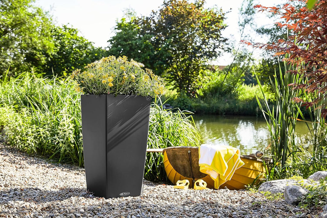 LECHUZA CUBICO Color 40 schiefergrau 13158 Schiefergrau 39.5x39.5x75.5 cm, Schiefergrau 39.5x39.5x75