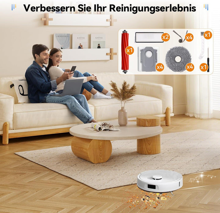 17 Stück Zubehör für Roborock QV 35A / QV 35S / Qrevo S Pro/QR 598 / QR 798 Saugroboter, 1 Hauptbürs