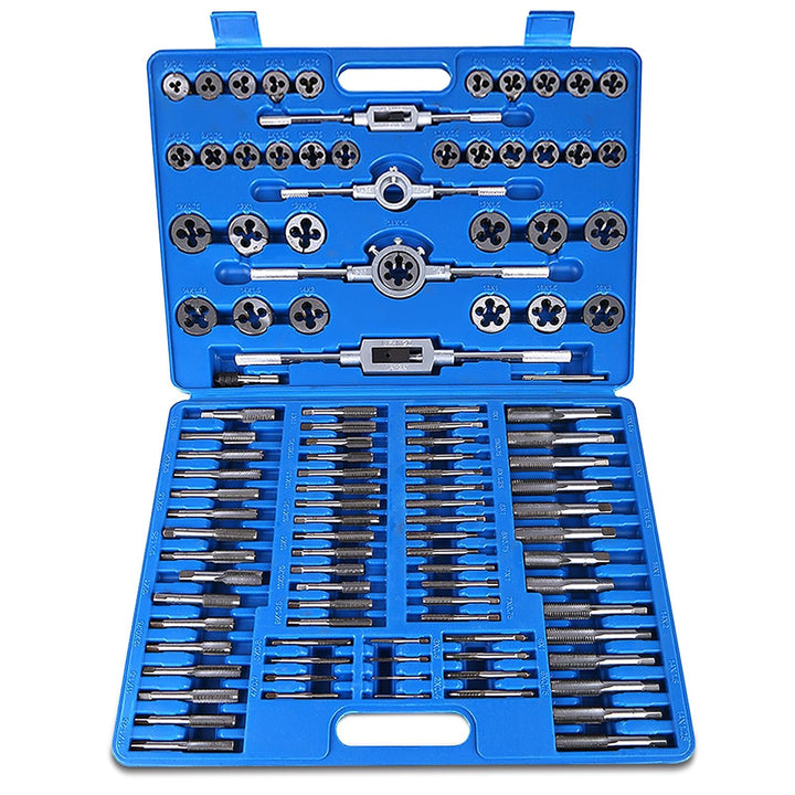 110pcs Gewindeschneider Set, Gewindeschneidsatz Gewinde Metrisch Hochwertig Gewindebohrer Schneideis