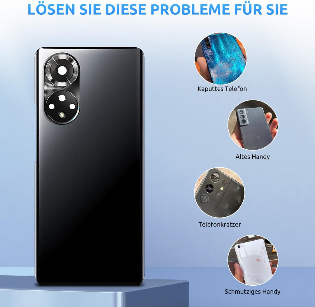 Eonpam Akkudeckel für Honor 50 Rückseite Glas Original Backcover Back Glas Ersatz Reparatur Set mit