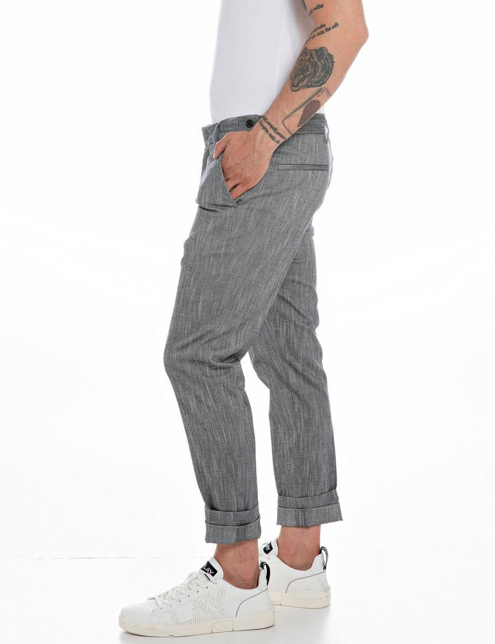 Replay Herren Hose mit Stretch 28W / 30L Blue/Natural White 010, 28W / 30L Blue/Natural White 010