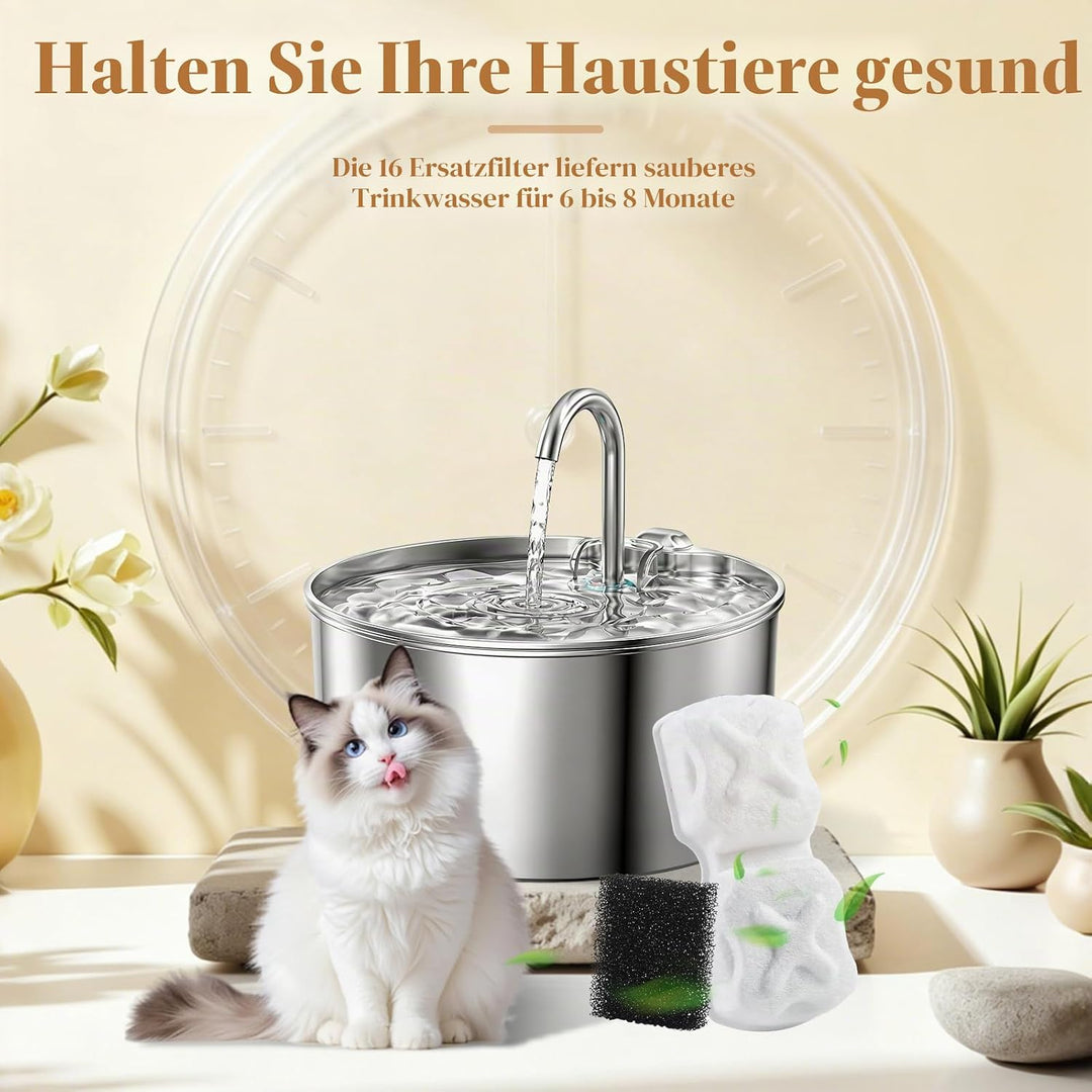 Galerie SV 32 Stück Katzenbrunnen Edelstahl Filter für Giotohun Trinkbrunnen,Trinkbrunnen Filter,16