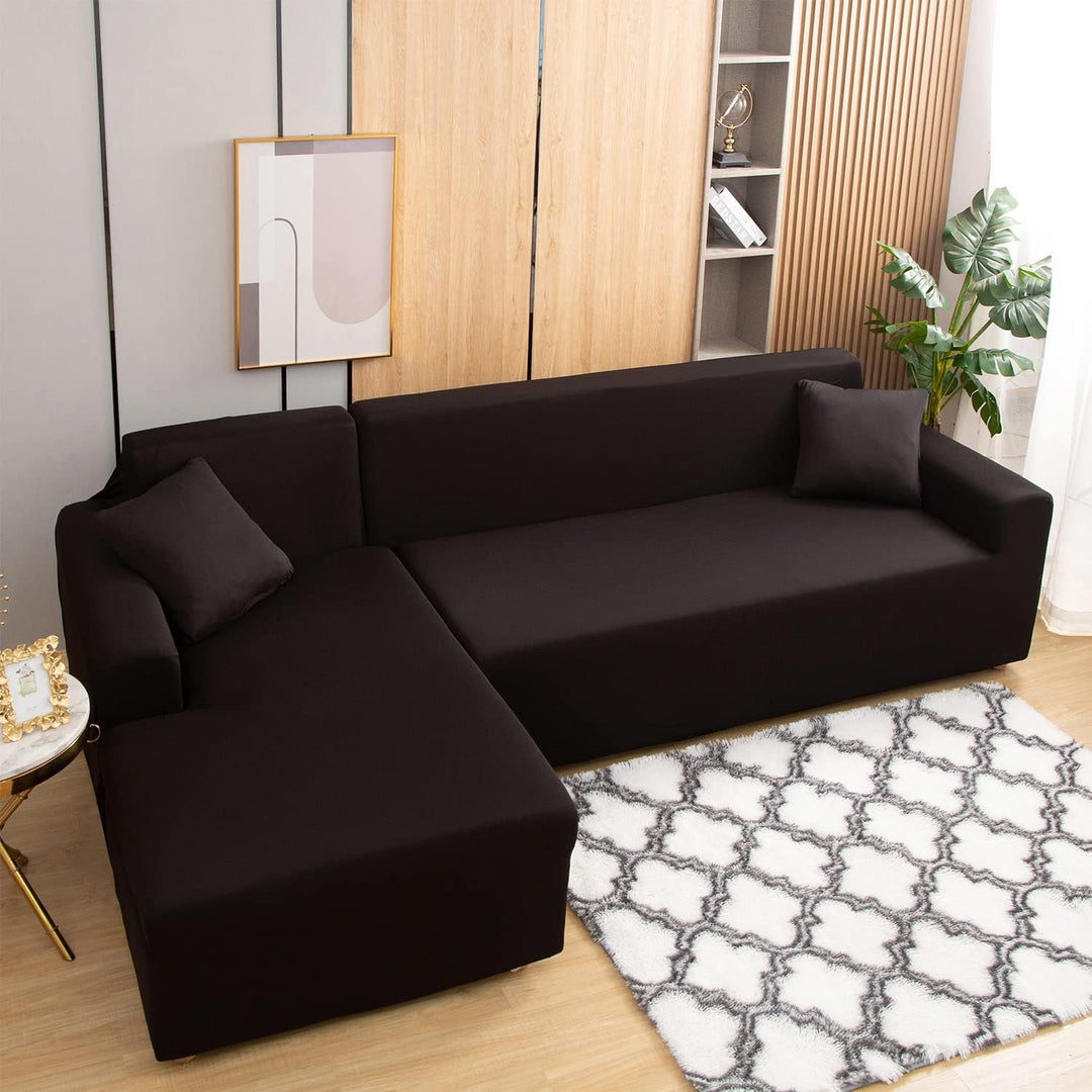 ShowyLive Sofa Überzug Couch Überzug 2er Set für Ecksofa L-Form Sofabezug 3 Sitzer+3 Sitzer, mit 2 S