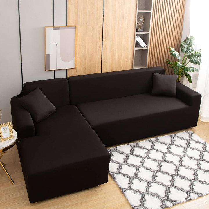 ShowyLive Sofa Überzug Couch Überzug 2er Set für Ecksofa L-Form Sofabezug 3 Sitzer+3 Sitzer, mit 2 S
