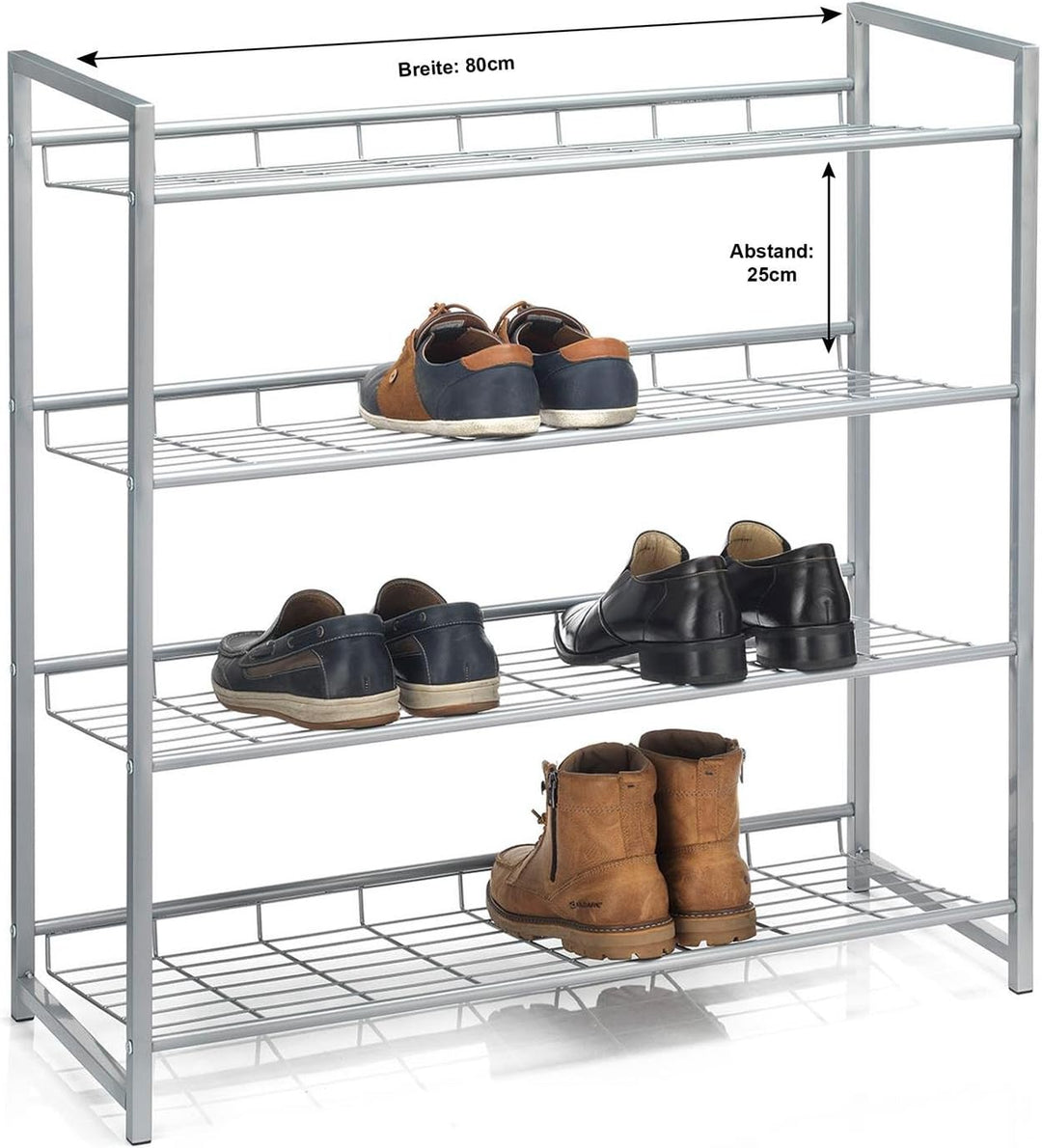 CARO-Möbel Schuhregal System Schuhständer Schuhablage mit 4 Fächern für ca. 16 Paar Schuhe, 81 cm br