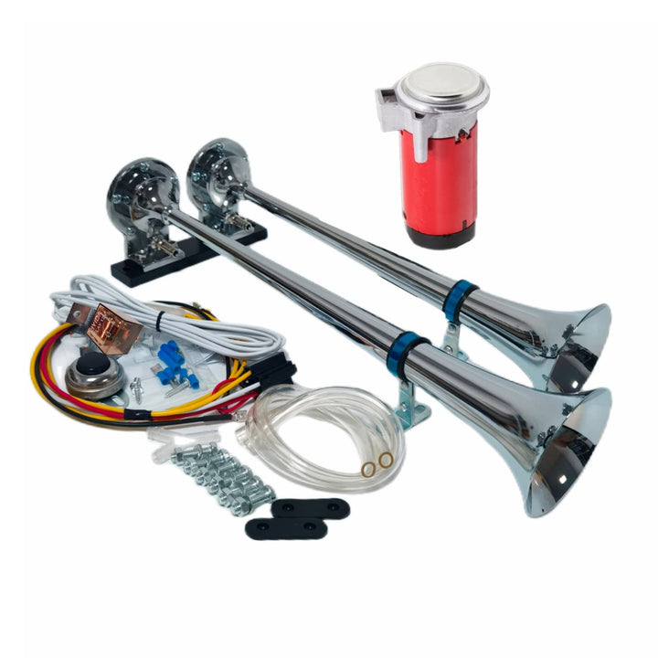 YIYIDA Autohupe LKW Hupe Air Horn 175db Lautsprecher Schiffshupe Zink Chrom Silber Elektrische Hupe