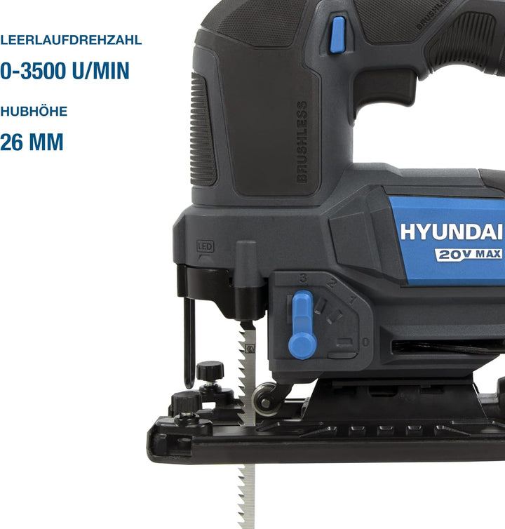 HYUNDAI Akku-Stichsäge JS20X-26 (mit 1 x 2.0Ah Akku/Ladegerät), mit 1 x 2.0Ah Akku/Ladegerät