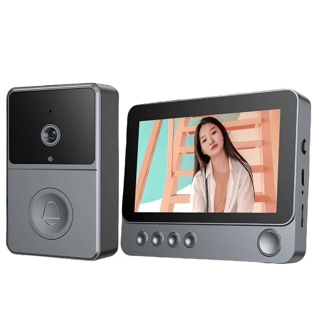 1080P Video Türklingel Kabellos mit Kamera, 4,3 Zoll Bildschirm Drahtlos Video Türklingel, IPX4 Wass