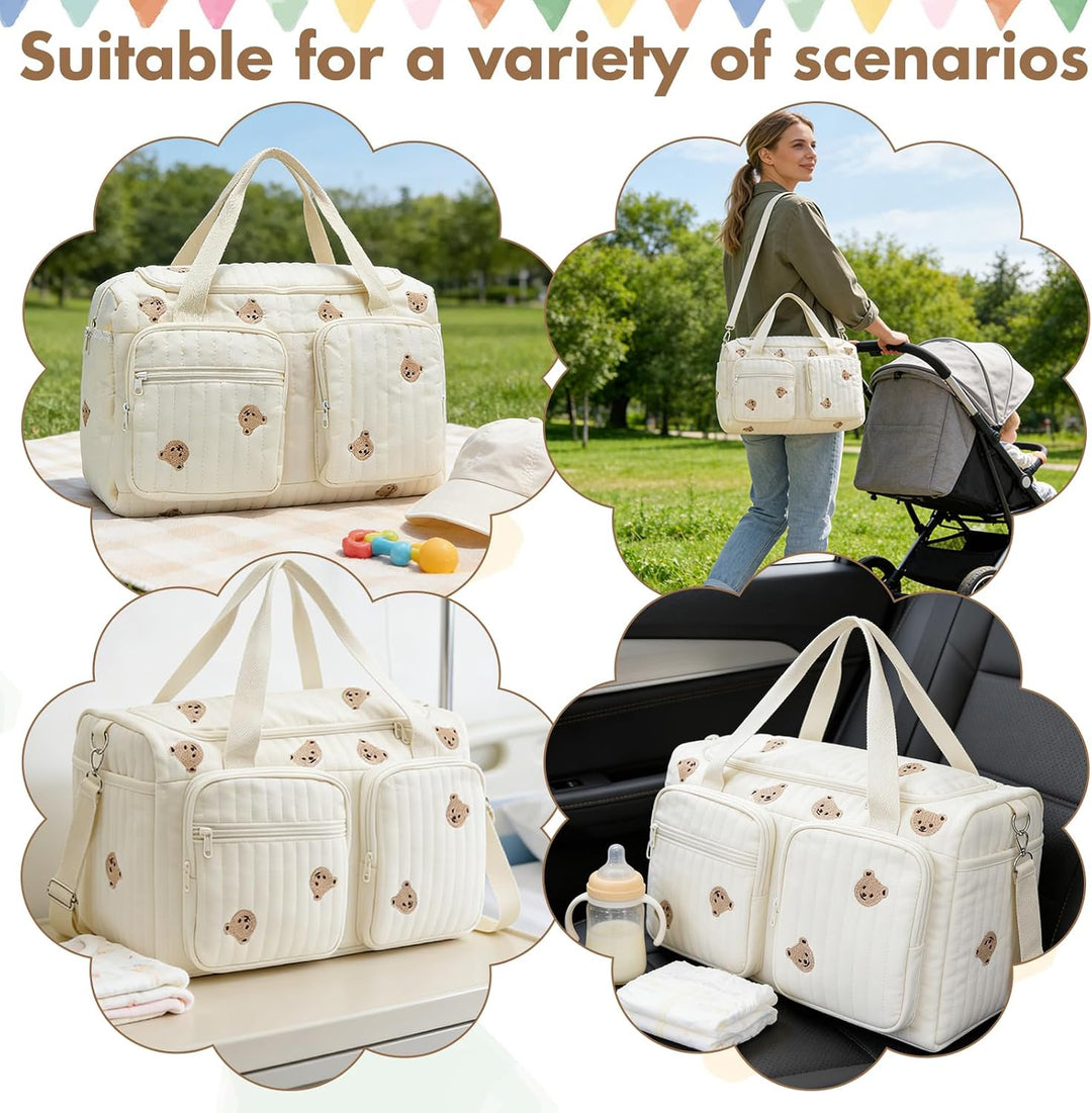 Grosse Wickeltasche Mommy Bag: geruchsfrei - Einsatz mit 0-3J Baby | sofort verwendbar - Babytasche