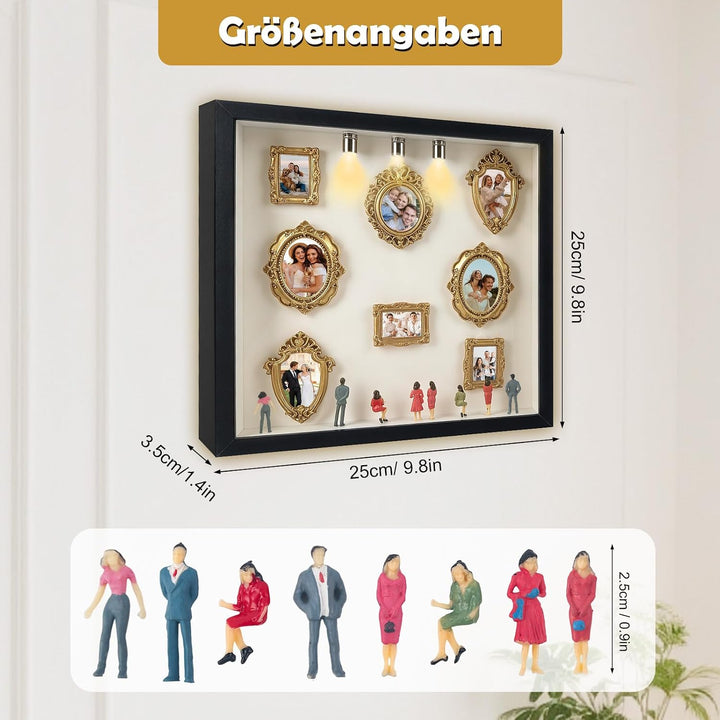 Kitimi Mini Museum Bilderrahmen, DIY Mini Museum Silhouette Box mit LED Licht, DIY Fotospeicher Bild