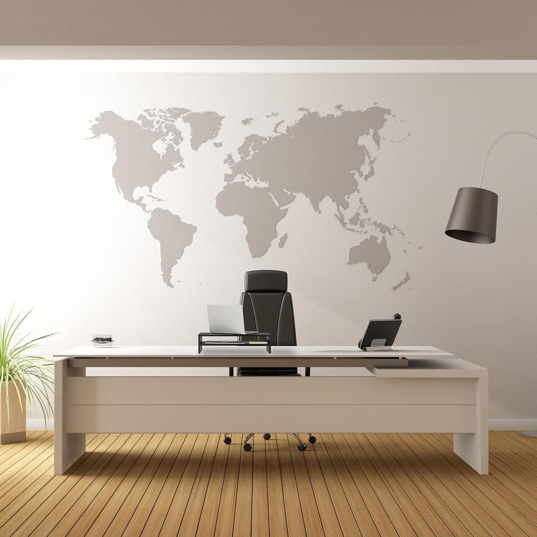 Relaxdays Monitorständer, Zusatzablage, HxBxT: 14,5 x 54 x 25,5 cm, Bildschirmerhöhung für Schreibti