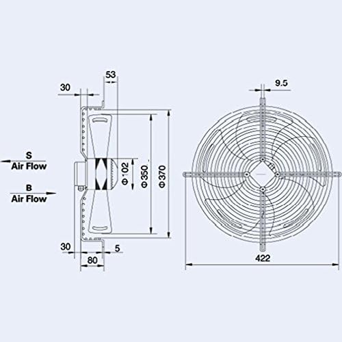 Omnia components - ventilatore assiale aspirante 350 mm 135 w 220 v - con motore e griglia