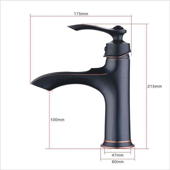 Wasserfall Waschbecken Wasserhahn in kreativem Design, Einhand Ein Loch Waschbecken Wasserhähne, Öl