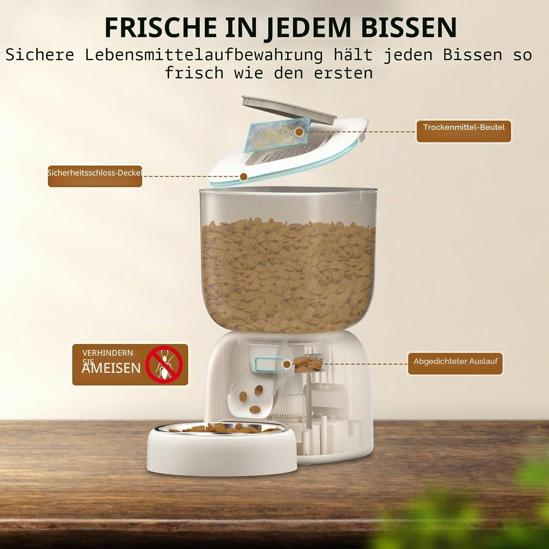 PUPPY KITTY Futterautomat Katze, 180 Tage Lange Batterielebensdauer, Leicht zu reinigen, 10S Spracha