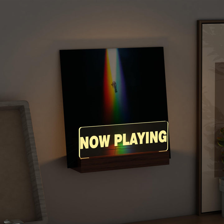 Ammonite Leuchtet auf Now Playing Vinyl-Schallplattenständer Plattenständer Wandhalterung Holz-Acryl