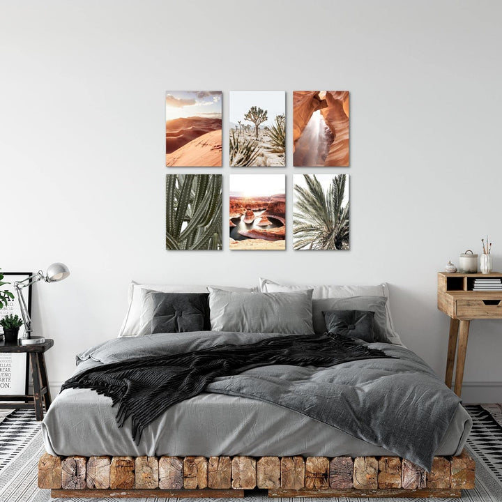 Novart Set Wandbilder - KEIN EXTRA RAHMEN BENÖTIGT - Wohnzimmer Schlafzimmer - Bilder Modern Landsch