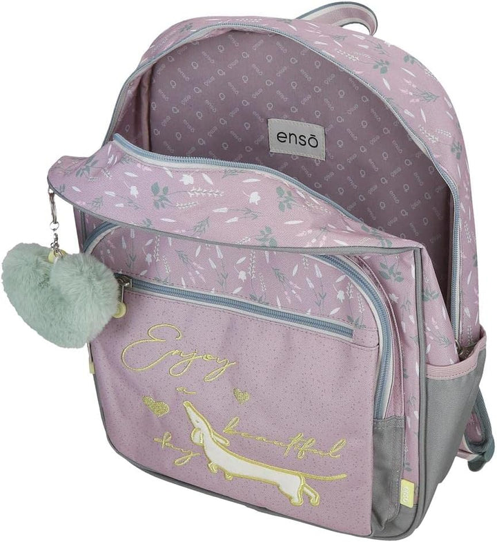 Enso Beautiful Day Purple Schulrucksack, anpassbar an Trolley, 30 x 38 x 12 cm, Polyester, 13,68 l r