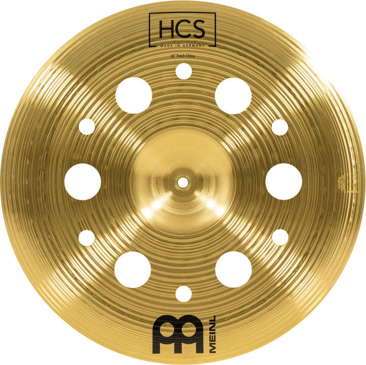 Meinl Cymbals HCS Trash China 18 Zoll (Video) Schlagzeug Becken mit Löchern (45,72cm) Messing, Tradi