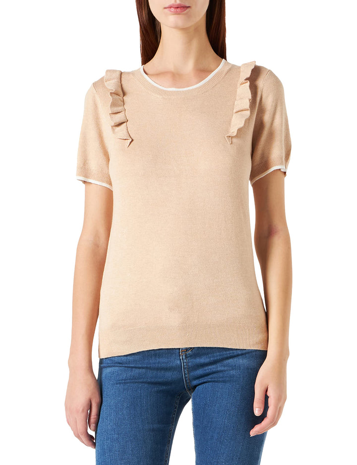 Naf Naf Damen Meryl Pullover S Beige, S Beige