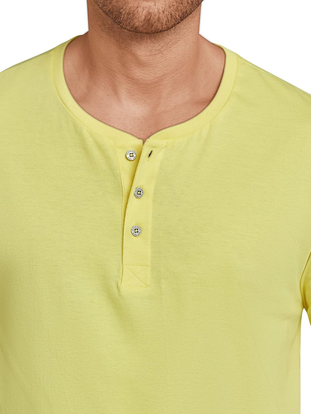 Schiesser Herren Schlafanzugoberteil T-Shirt Knopfleiste - 163831 54 Gelb_163831, 54 Gelb_163831