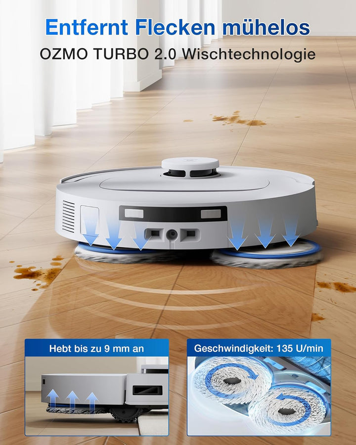 ECOVACS DEEBOT T30C Omni, Saugroboter mit Wischfunktion, 20.000 Pa, OZMO Turbo 2.0 Wischsystem, Zero