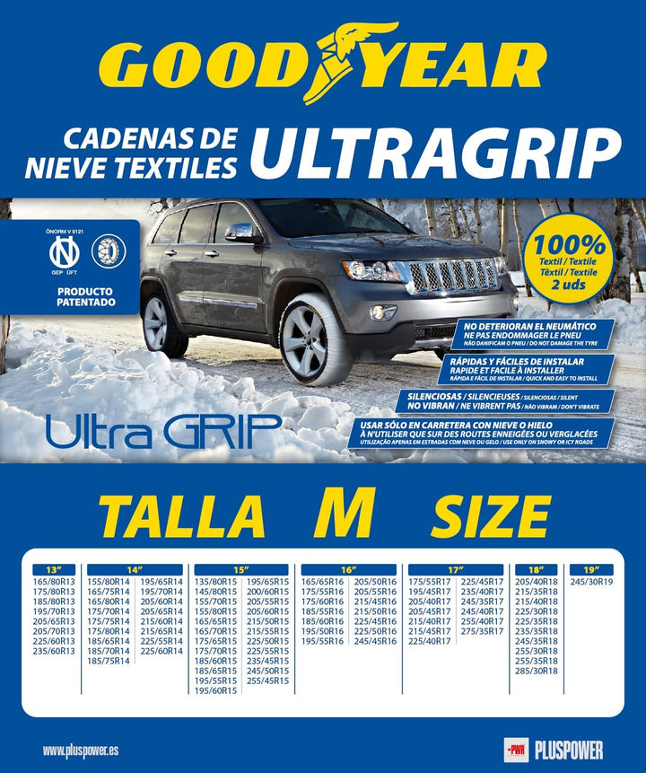 Goodyear Ultra GRIP Grösse M 2er Set Textil Schneeketten für Autos ULTRA GRIP GRÖSSE M, ULTRA GRIP G