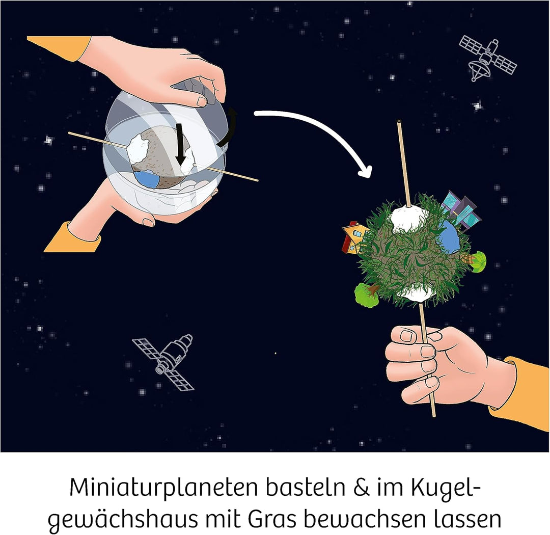 KOSMOS 637255 Living Planet, Erschaffe Deine eigene Mini-Erde, Gewächshaus, Experimentierkasten für