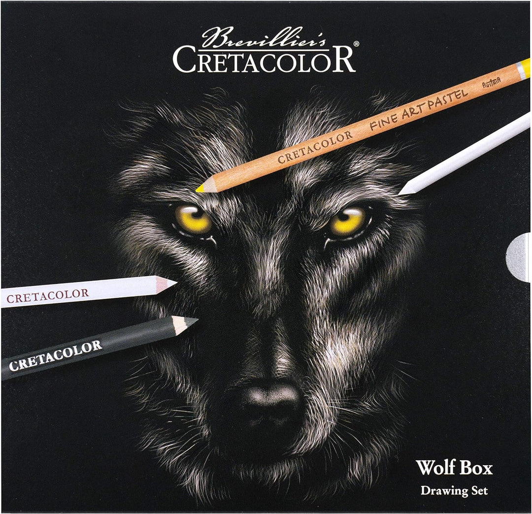 Cretacolor Wolf Box | Schwarz - Weiss Zeichen - Set | 25-teilig