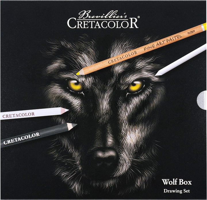 Cretacolor Wolf Box | Schwarz - Weiss Zeichen - Set | 25-teilig