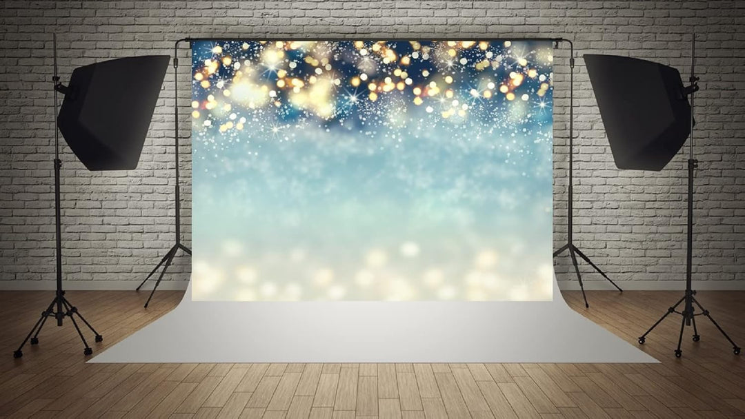 WaW 9x6ft Blau Bokeh Neon Fotografie Hintergrund Weihnachten Stoff Fotobox Hintergründe Geburtstag H