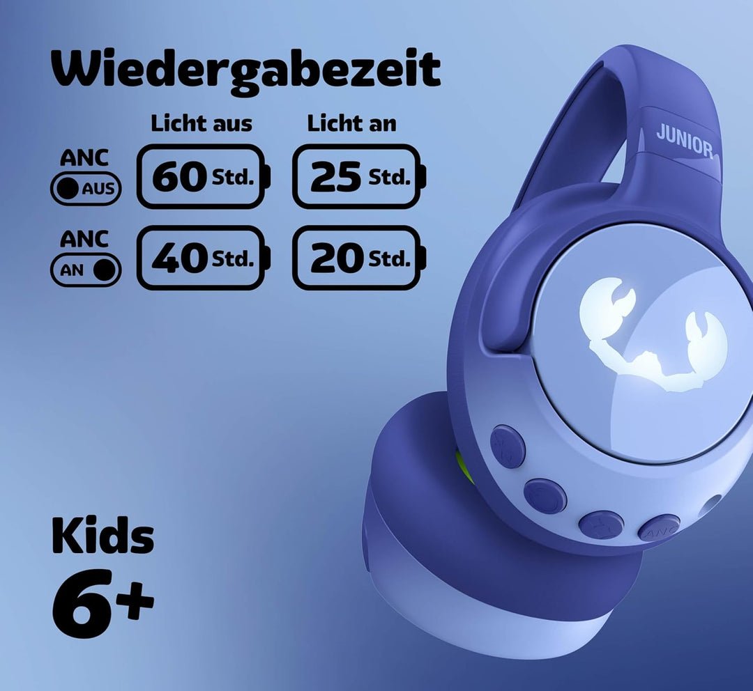 Fresh 'n Rebel Clam Junior, Bluetooth-Kopfhörer für Kinder mit aktiver Geräuschunterdrückung, sicher