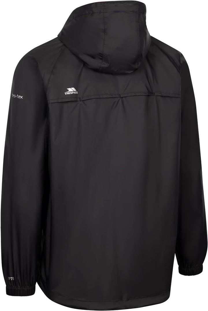 Trespass Unisex Erwachsene Qikpac Jacket Kompakt Zusammenrollbare Wasserdichte Regenjacke XXS Black/
