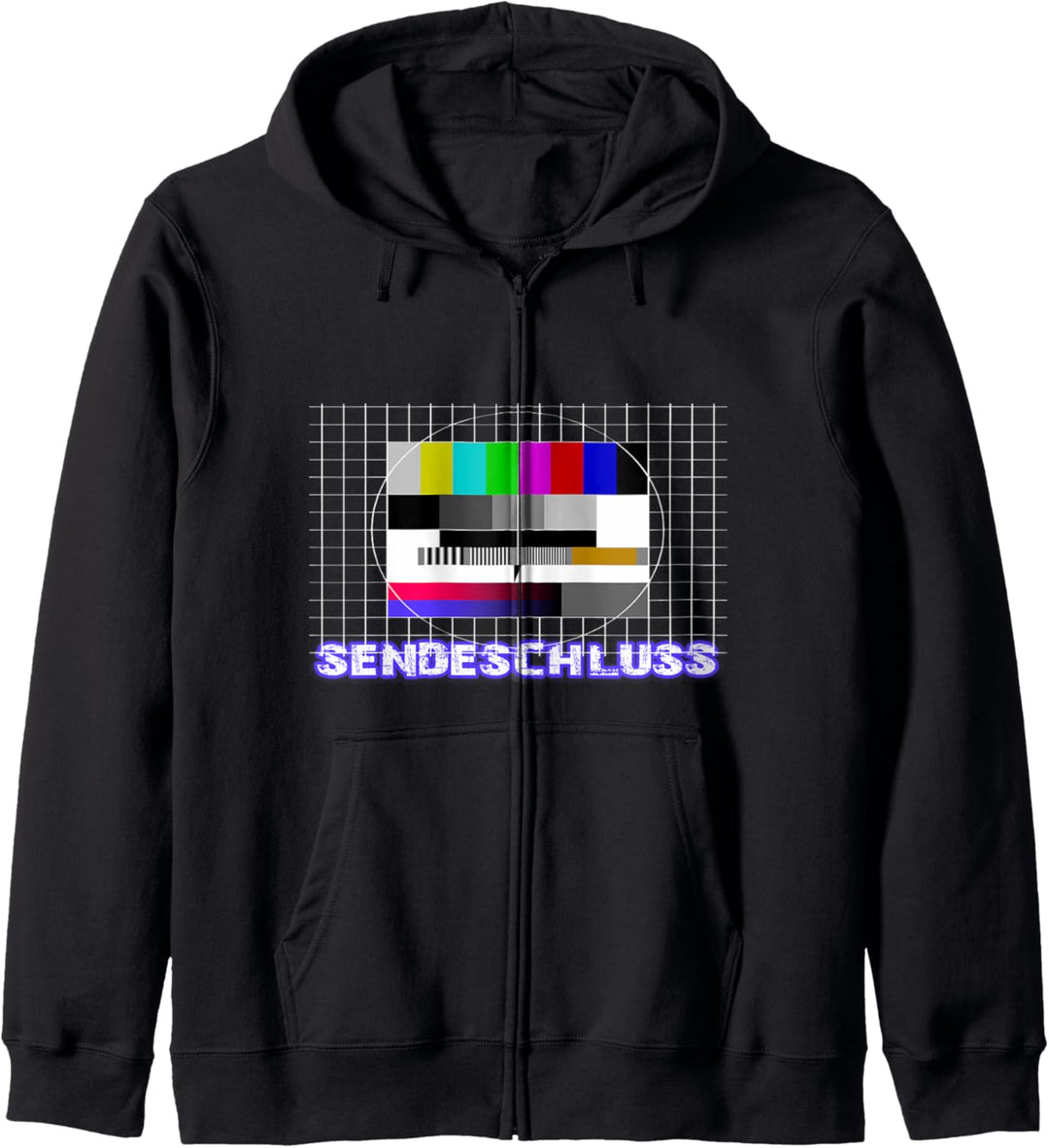 Sendeschluss Testbild Retro Vintage 80er 90er Jahre TV Party Kapuzenjacke
