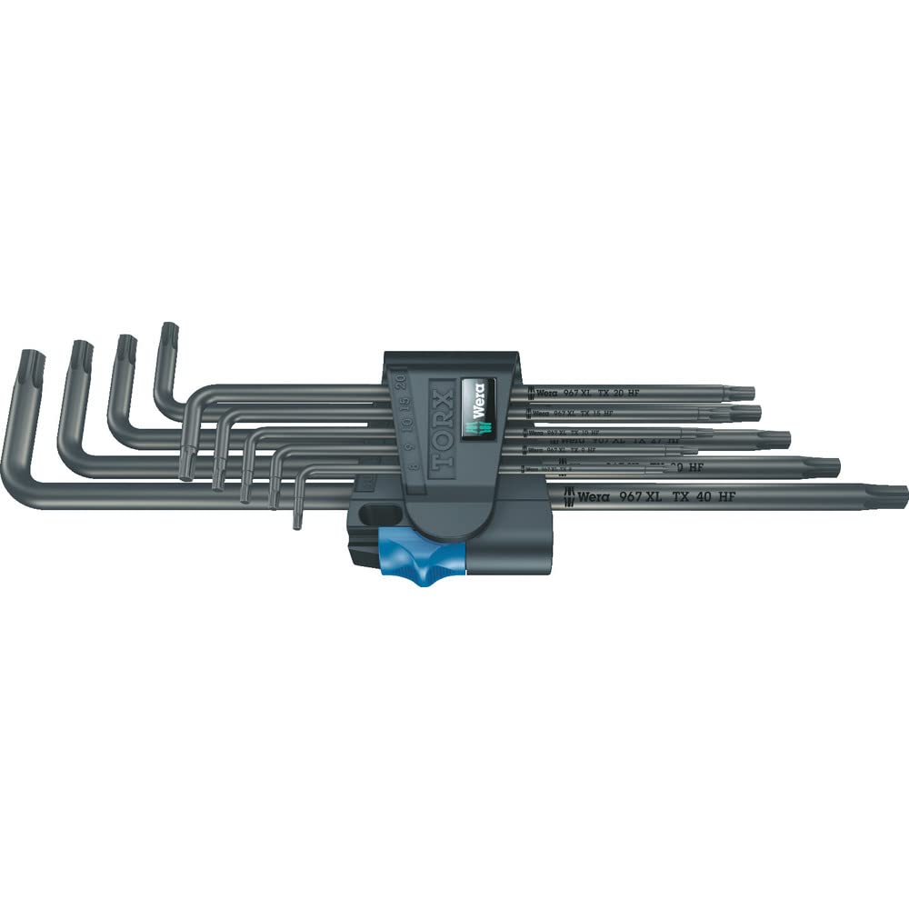 Wera 05024450001 967/9 TX XL HF 1 Winkelschlüsselsatz mit Haltefunktion, lang, 9-teilig 9-teilig Sch