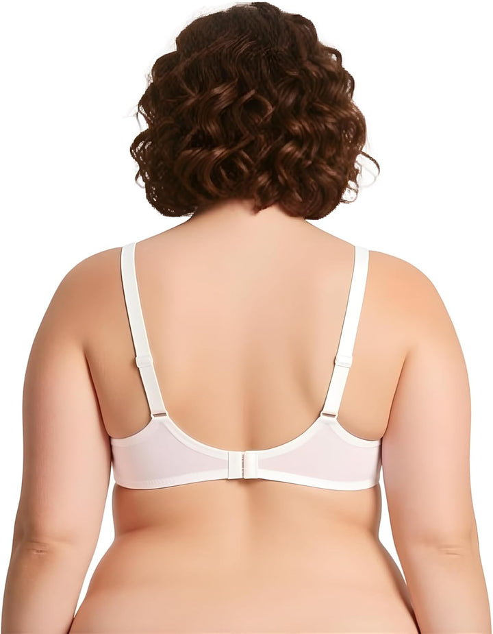 Curve Muse Damen-BH, ungefüttert, Balconette, Baumwolle, Spitze, Übergrösse, 2er- oder 3er-Pack 75F