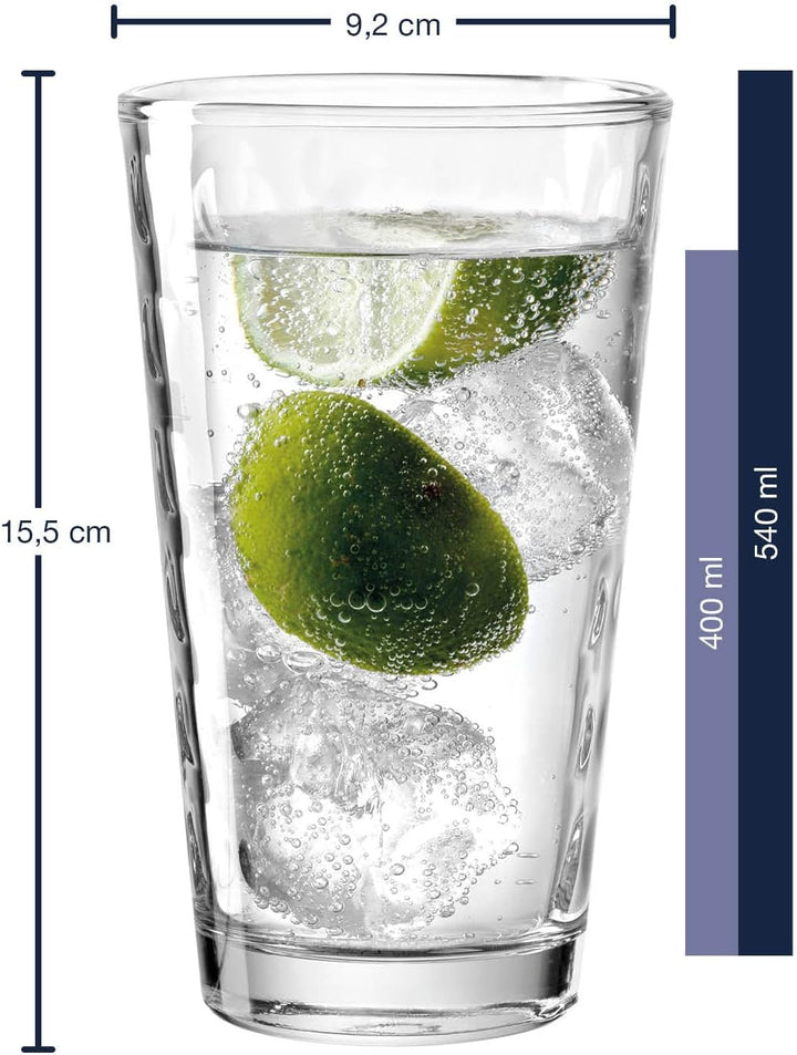 LEONARDO HOME Trinkglas OPTIC 4er-Set 540 ml, 012548, Glas, 540 milliliters