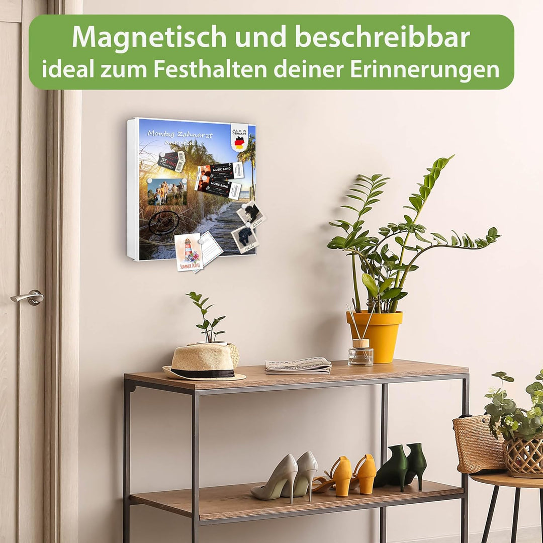 banjado Grosser Schlüsselkasten Glas - Schlüsselbox 30x30cm mit 50 Haken - Schlüsselkasten modern fü