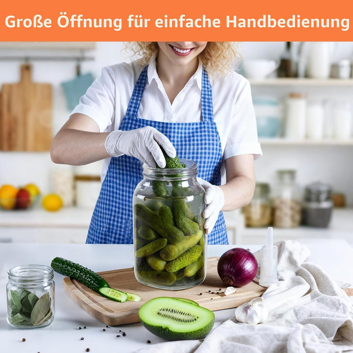 Fermentierglas 2 Stück 2L, Kimchi Behälter mit Luftschleuse, Perfekt für die Gärung für Kimchi, Saue