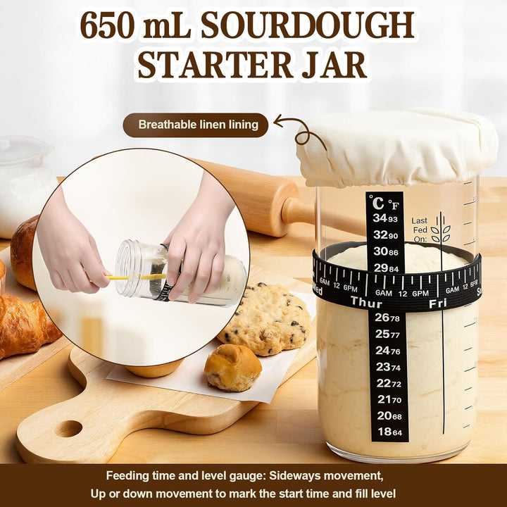 Gärkörbchen,Sauerteig Starter Set,2 Silikon Gärkörbe Rund und Oval,Brot Backen Zubehör,Gärkorb Brot