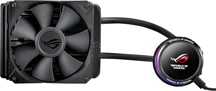 ASUS ROG Ryuo 120 All-in-One CPU-Wasserkühlung (1,77 Zoll OLED Display, Aura Sync RGB, ROG-120 mm-Lü