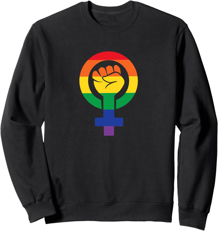 Feministisches Symbol in LGBT Flagge LGBTQ Gay Lesben Sweatshirt