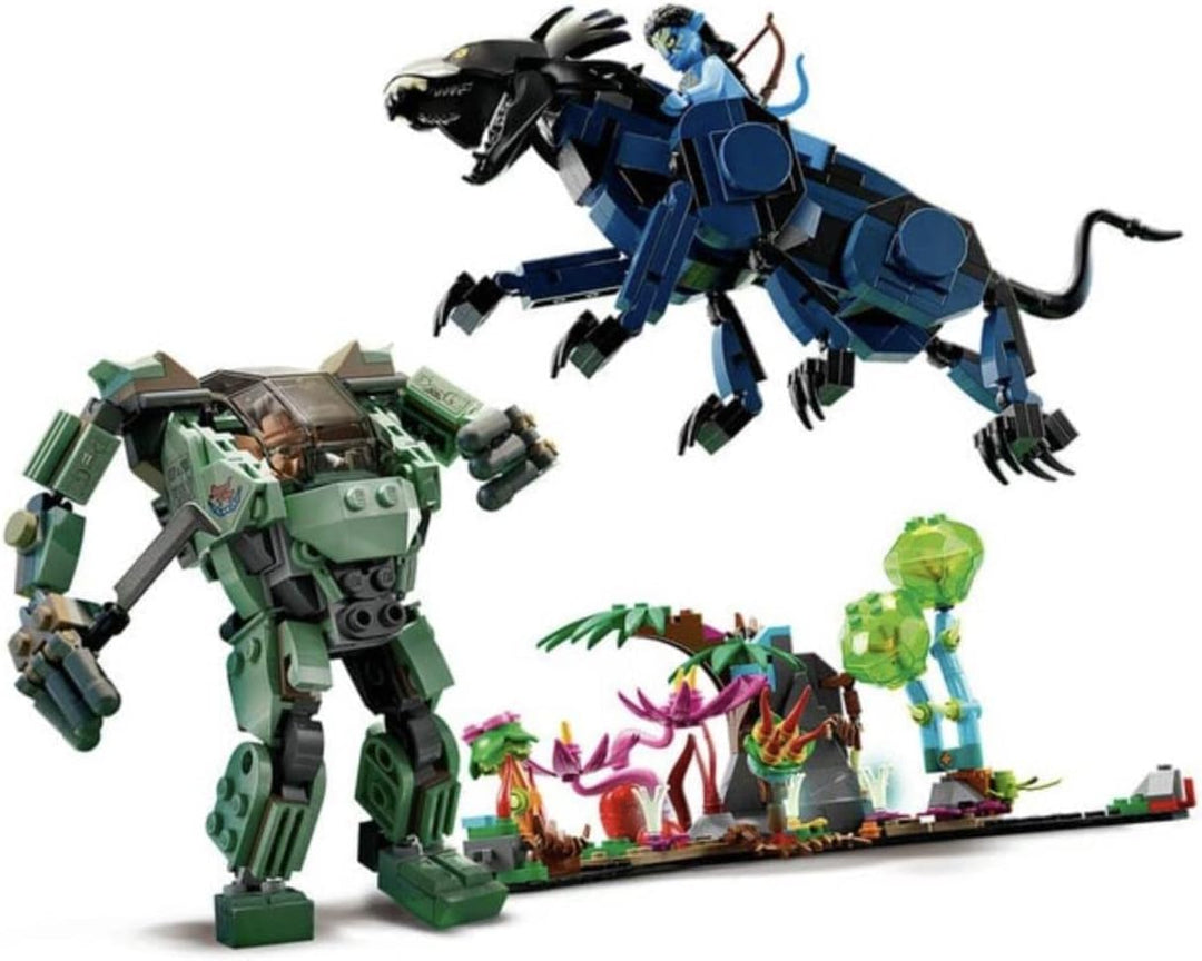 LEGO 75571 Avatar Neytiri und Thanator vs. Quaritch im MPA, baubares Action-Spielzeug mit Tierfigur