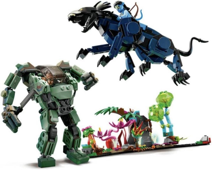 LEGO 75571 Avatar Neytiri und Thanator vs. Quaritch im MPA, baubares Action-Spielzeug mit Tierfigur